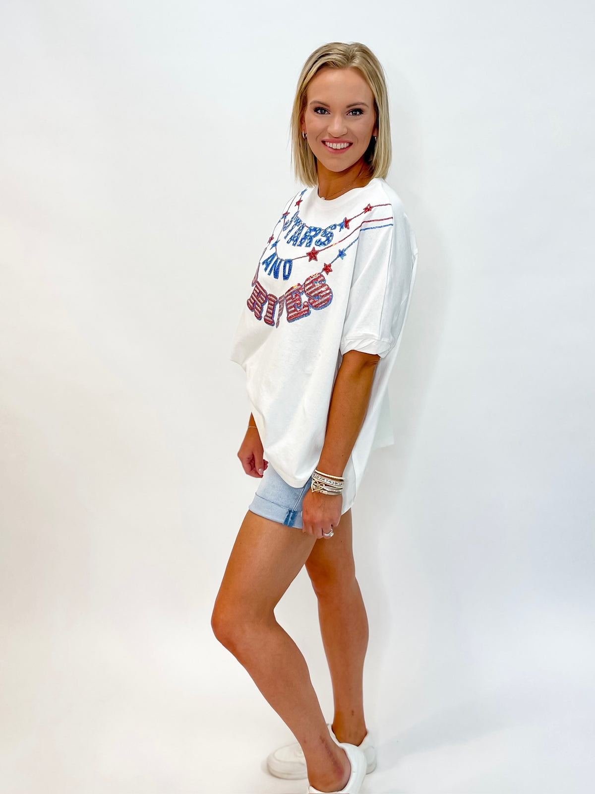 Stars and Stripes Sequin Graphic Tee