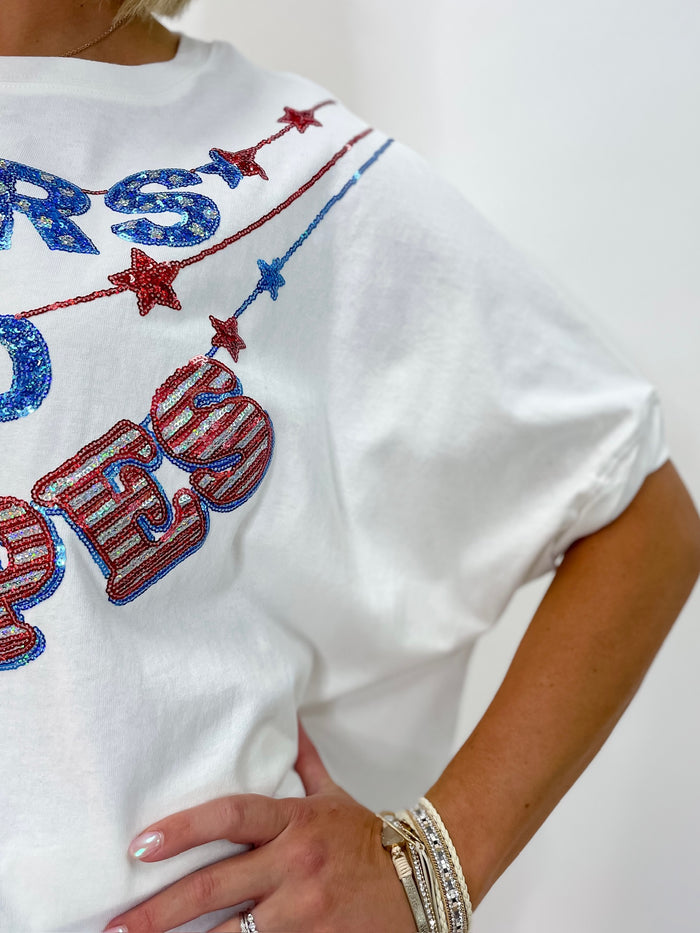 Stars and Stripes Sequin Graphic Tee