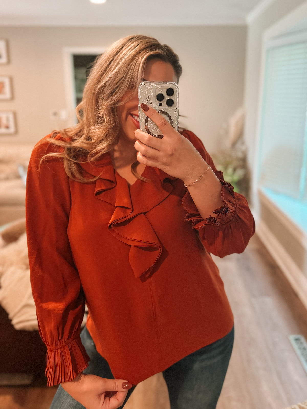 Ember Vibe Ruffle Blouse