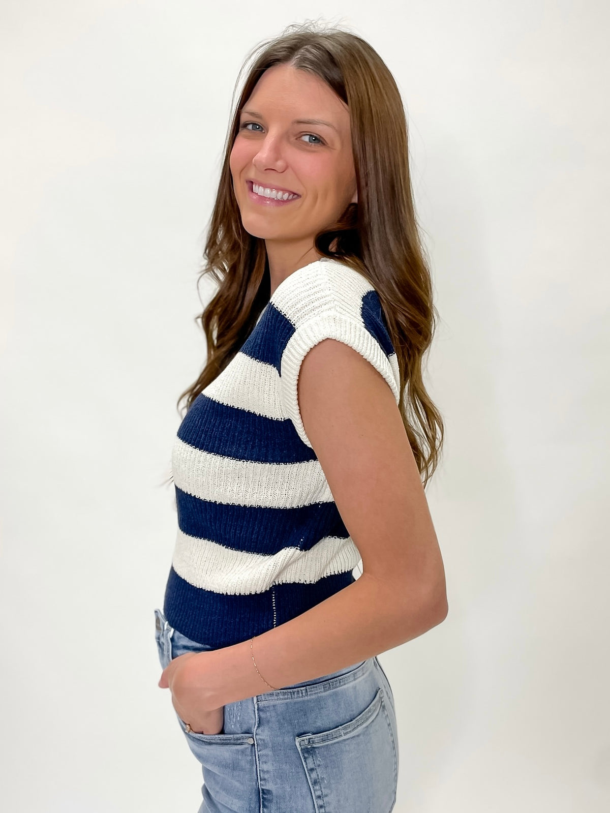 Marina Striped Tank Sweater Top